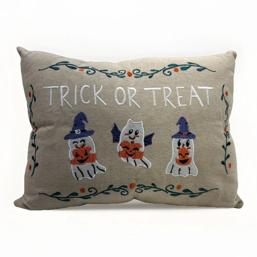 Celebrate Together Halloween Trick Or Treat Ghosts Embroidered Pillow